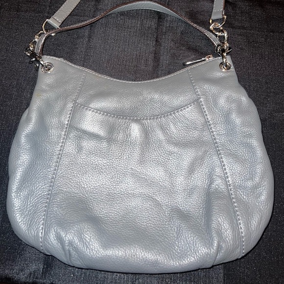 MK Michael Kors Fulton Leather Messenger Crossbody Bag in Grey - Picture 5 of 8